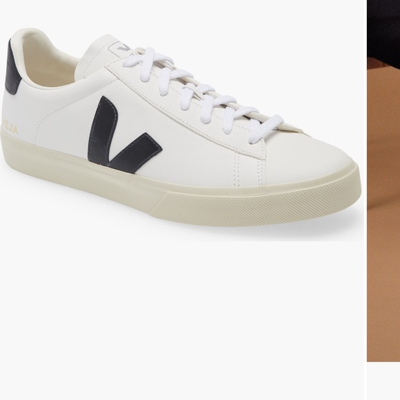 Veja White and Black Casual Sneakers - Picture 3 of 9